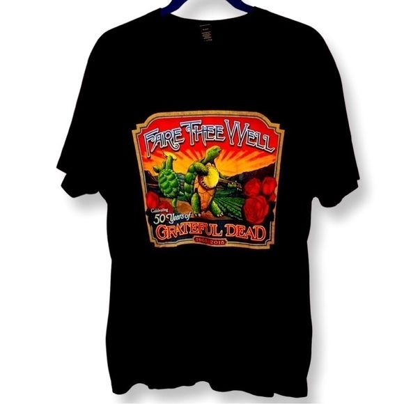Grateful Dead Men’s Dark Navy Band T-Shirt “Fare Thee Well” 50 Years Size L - Picture 1 of 4